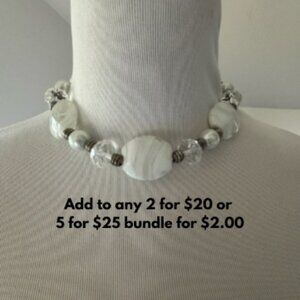 Chic White Beaded Necklace